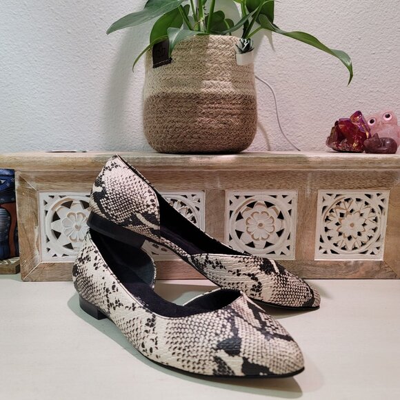 Walking Cradles Shoes - Walking Cradles Raya Snake Pointed Toe D'orsay Flats Slip on Shoes Sz 7WW Work